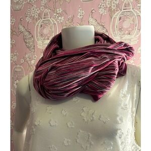 NWOT super soft pink striped convertible scarf/ shrug with snap closure